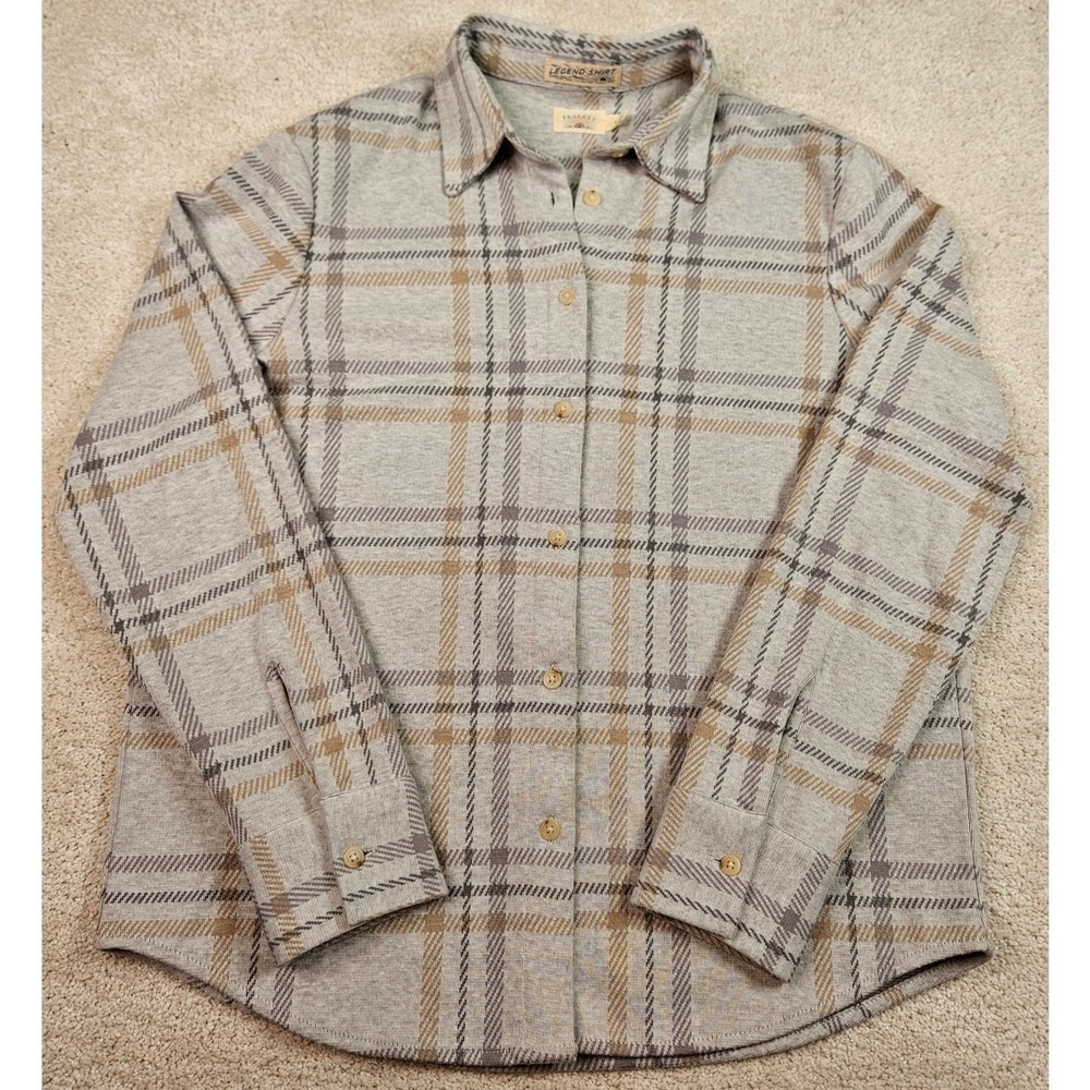 Signature Faherty Legend Sweater Shirt Womens S Flannel Soft Sandy Trails Plaid